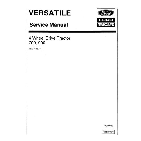New Holland 700, 900 tractor pdf service manual  - New Holland Agriculture manuals - NH-40070020-EN