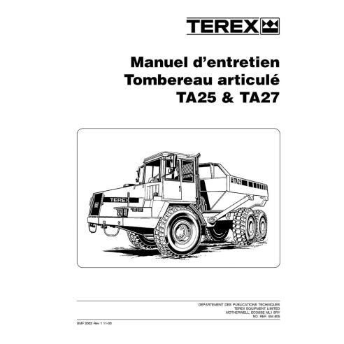 Manual de manutenção de caminhão articulado Terex TA25, TA27 - Terex manuais - TEREX-SM2002-FR