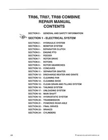 Manual de reparo em pdf da colheitadeira New Holland TR86, TR87, TR88 - New Holland Agricultura manuais - NH-40008630-RM-EN