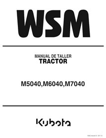 Manuel d'atelier pdf pour tracteur Kubota M5040, M6040, M7040 ES - Kubota manuels - KUBOTA-9Y111-06600-WSM-ES