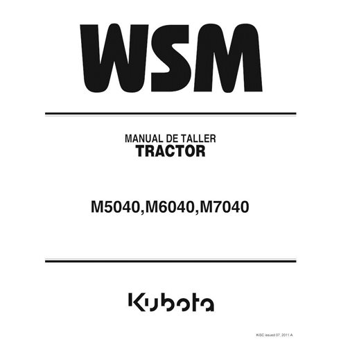 Manual de oficina em pdf do trator Kubota M5040, M6040, M7040 ES - Kubota manuais - KUBOTA-9Y111-06600-WSM-ES