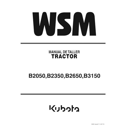 Kubota B2050, B2350, B2650, B3150 tractor pdf manual de taller ES - Kubota manuales - KUBOTA-9Y111-09855-WSM-ES