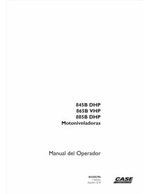 Case 845B DHP, 865B VHP, 885B DHP grader pdf operator's manual ES - Case manuals - CASE-84300296-OM-PT