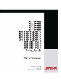 Manual de serviço em pdf do trator Steyr 4115, 4125, 4135, 4145, 6145 PROFI, CLASSIC, PROFI CVT - Steyr manuais - STEYR-47938...