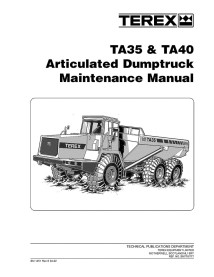 Terex TA35, TA40 articulated truck maintenance manual - Terex manuals
