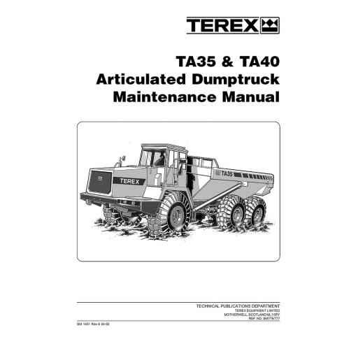 Manual de manutenção de caminhão articulado Terex TA35, TA40 - Terex manuais