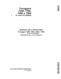 JD-OMZ93288-IT Manuel d'utilisation de l'ensileuse John Deere 7200, 7300, 7400, 7500, 7700, 7800 (J2) IT (OMZ93288)