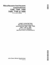 John Deere 7200, 7300, 7400, 7500, 7700, 7800 (I6) colhedora de forragem pdf manual do operador FR - John Deere manuais - JD-...