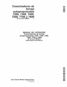 John Deere 7200, 7300, 7400, 7500, 7700, 7800 (I6) colhedora de forragem pdf manual do operador ES - John Deere manuais - JD-...