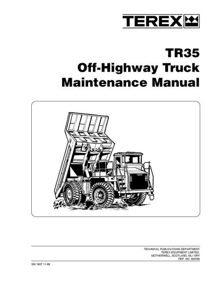 Terex TR35 off-highway truck maintenance manual - Terex manuals - TEREX-SM1827