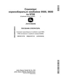JD-OMDXE12755-UA Manuel d'utilisation de l'ensileuse John Deere 9500, 9600, 9700 (G2) UA (OMDXE12755)