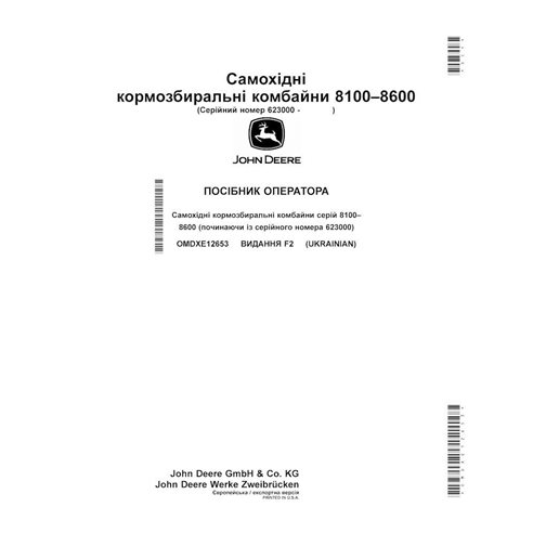 John Deere 8100, 8200, 8300, 8400, 8500, 8600 (F2) colhedora de forragem pdf manual do operador UA - John Deere manuais - JD-...