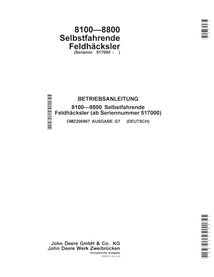 John Deere 8100, 8200, 8300, 8400, 8500, 8600, 8700, 8800 (G7) ensileuse pdf manuel de l'opérateur DE - John Deere manuels - ...