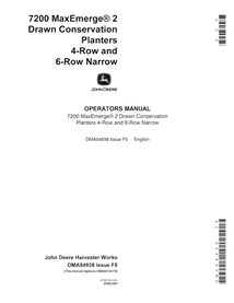 Manual do operador em pdf da plantadeira de conservação desenhada John Deere 7200 MaxEmerge 2 - John Deere manuais - JD-OMA54...