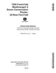 John Deere 7200 Front-Fold MaxEmerge 2 Drawn Conservation planter pdf operator's manual  - John Deere manuals - JD-OMA54952-EN