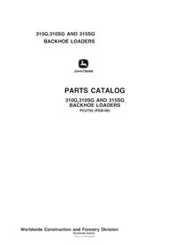 John Deere 310G, 310SG, 315SG backhoe loader pdf parts manual  - John Deere manuals - JD-PC2755