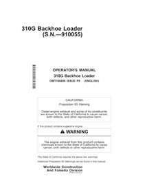 John Deere 310G backhoe loader pdf operator's manual  - John Deere manuals - JD-OMT166698-EN