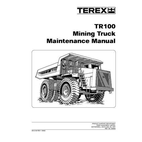 Terex TR100 ver2 mining truck maintenance manual - Terex manuals