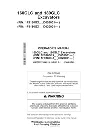 John Deere 160GLC, 180GLC (B1) excavator pdf operator's manual  - John Deere manuals - JD-OMT352706X019-EN