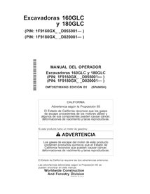 Manual do operador em pdf da escavadeira John Deere 160GLC, 180GLC (B1) ES - John Deere manuais - JD-OMT352706X063-ES