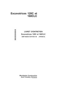 John Deere 120C, 160CLC excavator pdf operator's manual FR - John Deere manuals - JD-OMT188256-FR