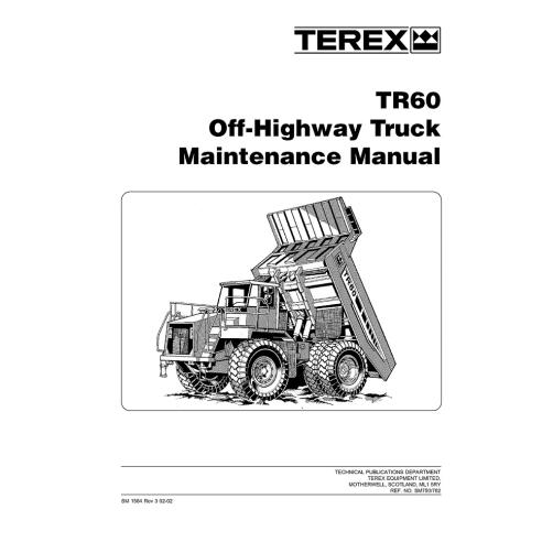 Terex TR60 off-highway truck maintenance manual - Terex manuals