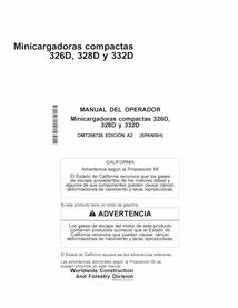 John Deere 326D, 328D, 332D cargador compacto de cadenas pdf manual del operador ES - John Deere manuales - JD-OMT256726-ES