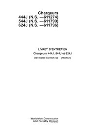 John Deere 444J, 544J, 624J loader pdf operator's manual FR - John Deere manuals - JD-OMT200790-FR