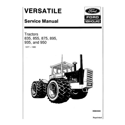 Manuel d'entretien pdf du tracteur New Holland Ford 835, 855, 875, 895, 935, 950 - New Holland Agriculture manuels - NH-40083...
