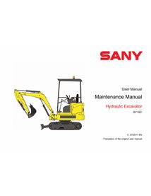 Manual de manutenção em pdf da miniescavadeira Sany SY16C - Sany manuais - SANY-534119-OM-EN