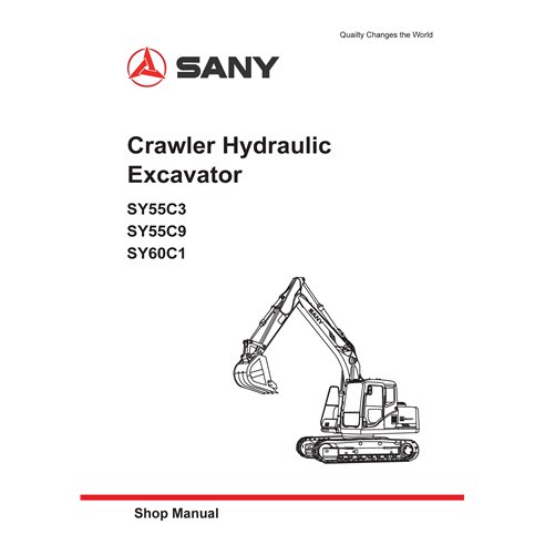 Manual de taller de excavadora Sany SY55C3, SY55C9, SY60C1 en pdf - Sany manuales - SANY-ZJSYF0301-SM-EN