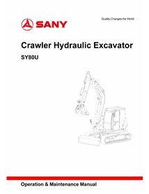 SANY-SY80U-OM Manual de operação e manutenção em pdf da escavadeira Sany SY80U