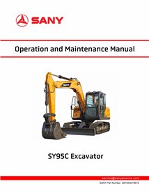 SANY-SSY005078670-OM Manual de operação e manutenção em pdf da escavadeira Sany SY95C