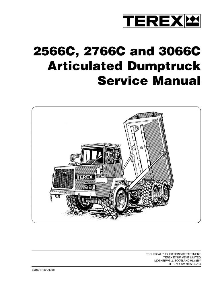 Terex 2566c 2766c 3066c Articulated Truck Service Manual