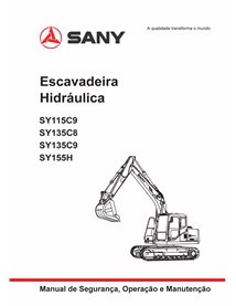 Excavadora Sany SY115C9, SY135C8, SY135C9, SY155H pdf manual de operación y mantenimiento PT - Sany manuales - SANY-SY115-155...