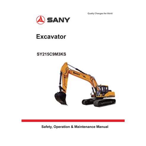 Excavadora Sany SY215C9 M3KS pdf manual de operación y mantenimiento - Sany manuales - SANY-SY215C9M3KS-OM-EN