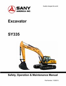 Manual de operación y mantenimiento pdf de la excavadora Sany SY335 - Sany manuales - SANY-SY335-OM-EN