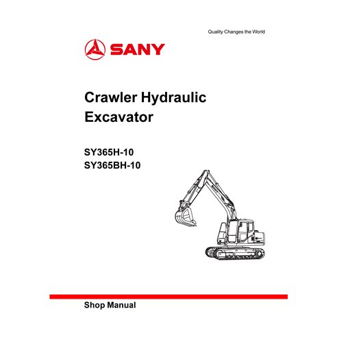 Sany SY365H-10, SY365BH-10 excavator pdf shop manual  - SANY manuals - SANY-SY365BH-10-SM-EN