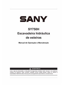 Sany SY750H excavator pdf operation and maintenance manual PT - SANY manuals - SANY-SY750H-OM-PT