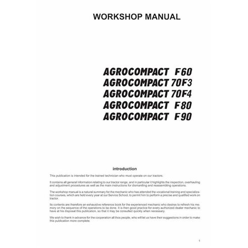 Manual de oficina em pdf do trator Deutz Fahr AGROCOMPACT F60, 70F3, 70F4, F80, F90 - Deutz Fahr manuais - DEUTZ-307106936-WM-EN
