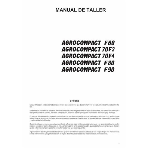Manual de oficina em pdf do trator Deutz Fahr AGROCOMPACT F60, 70F3, 70F4, F80, F90 ES - Deutz Fahr manuais - DEUTZ-307106946...