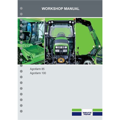 Manuel d'atelier pdf pour tracteur Deutz Fahr AGROFARM 85, 100 - Deutz Fahr manuels - DEUTZ-AGROFARM-85-100-WM-EN