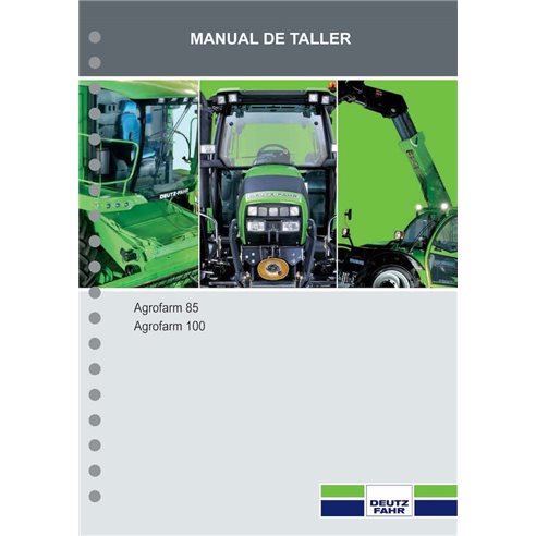 Tractor Deutz Fahr AGROFARM 85, 100 pdf manual de taller ES - Deutz Fahr manuales - DEUTZ-AGROFARM-85-100-WM-ES