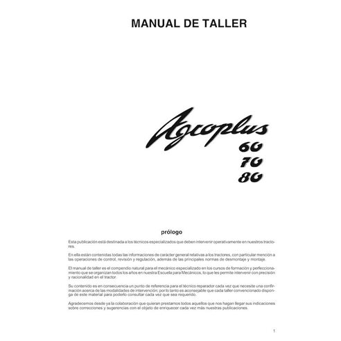 Deutz Fahr AGROPLUS 60, 70, 80 tractor pdf workshop manual ES - Deutz Fahr manuals - DEUTZ-AGROPLUS-60-80-ES