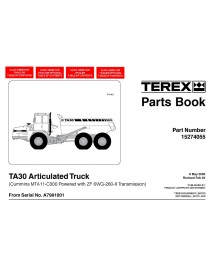 Livro de peças de caminhão articulado Terex TA30 - Terex manuais