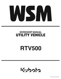 Kubota RTV500 utility vehicle pdf workshop manual  - Kubota manuals - KUBOTA-9Y111-01400-WM-EN