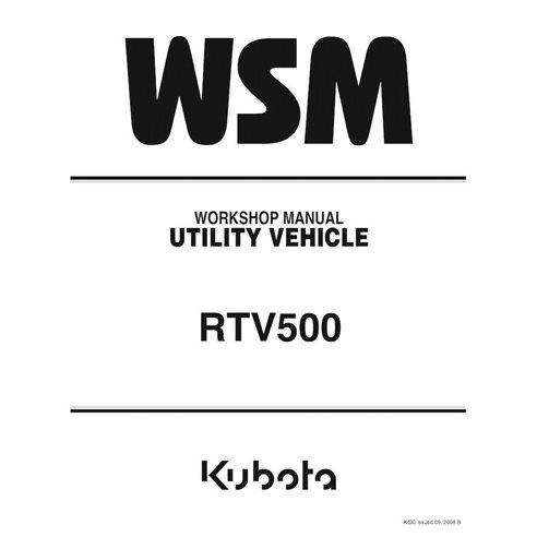 Kubota RTV500 vehículo utilitario pdf manual de taller - Kubota manuales - KUBOTA-9Y111-01400-WM-EN