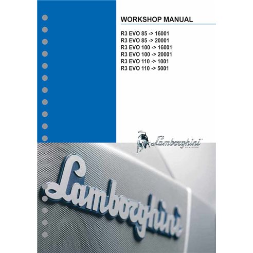 Manual de oficina em pdf do trator Lamborghini R3 EVO 85, 100, 110 - Lamborghini manuais - LAMBO-307W0272EN206