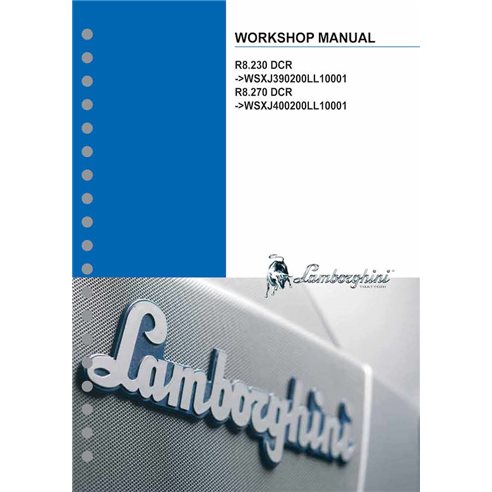 Manual de oficina em pdf do trator Lamborghini R8.230, R8.270 DCR - Lamborghini manuais - LAMBO-307W0072EN213