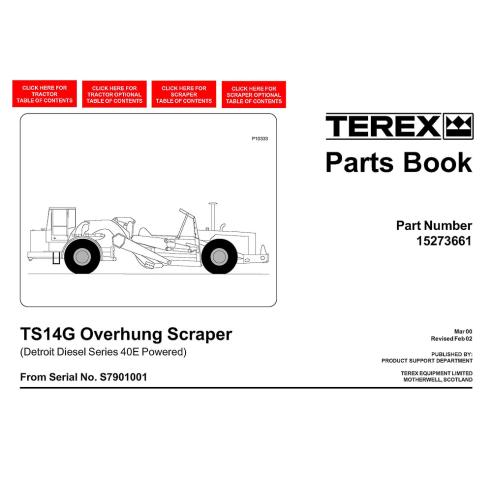 Libro de piezas del raspador Terex TS14G - Terex manuales
